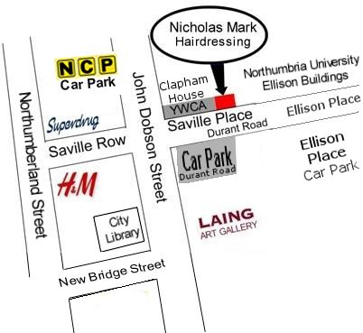Newcastle Salon Map